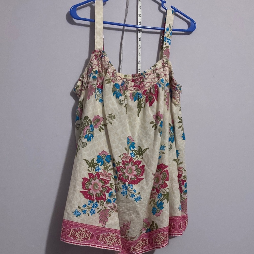 Lane Bryant Cream Floral Camisole